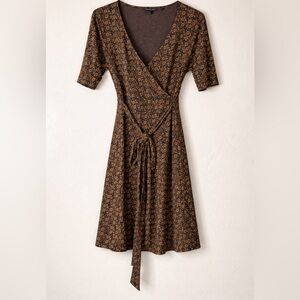 Toad & Co floral wrap tie waist dress